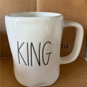 Rae Dunn White Mug with Black 'KING' Lettering